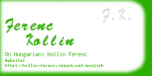 ferenc kollin business card